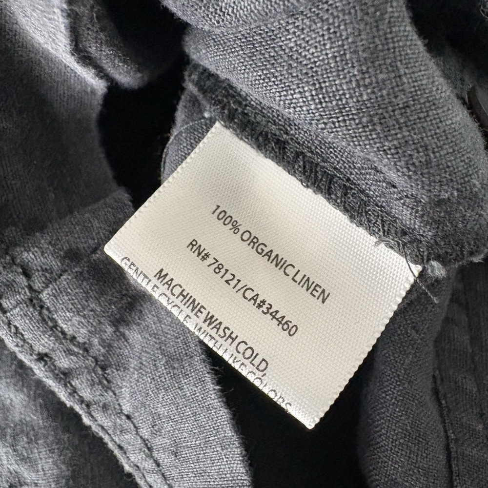 Eileen Fisher Women's 2 Dark Gray‎ 100% Organic Linen Chino Cargo Capri Pants - Picture 5 of 6